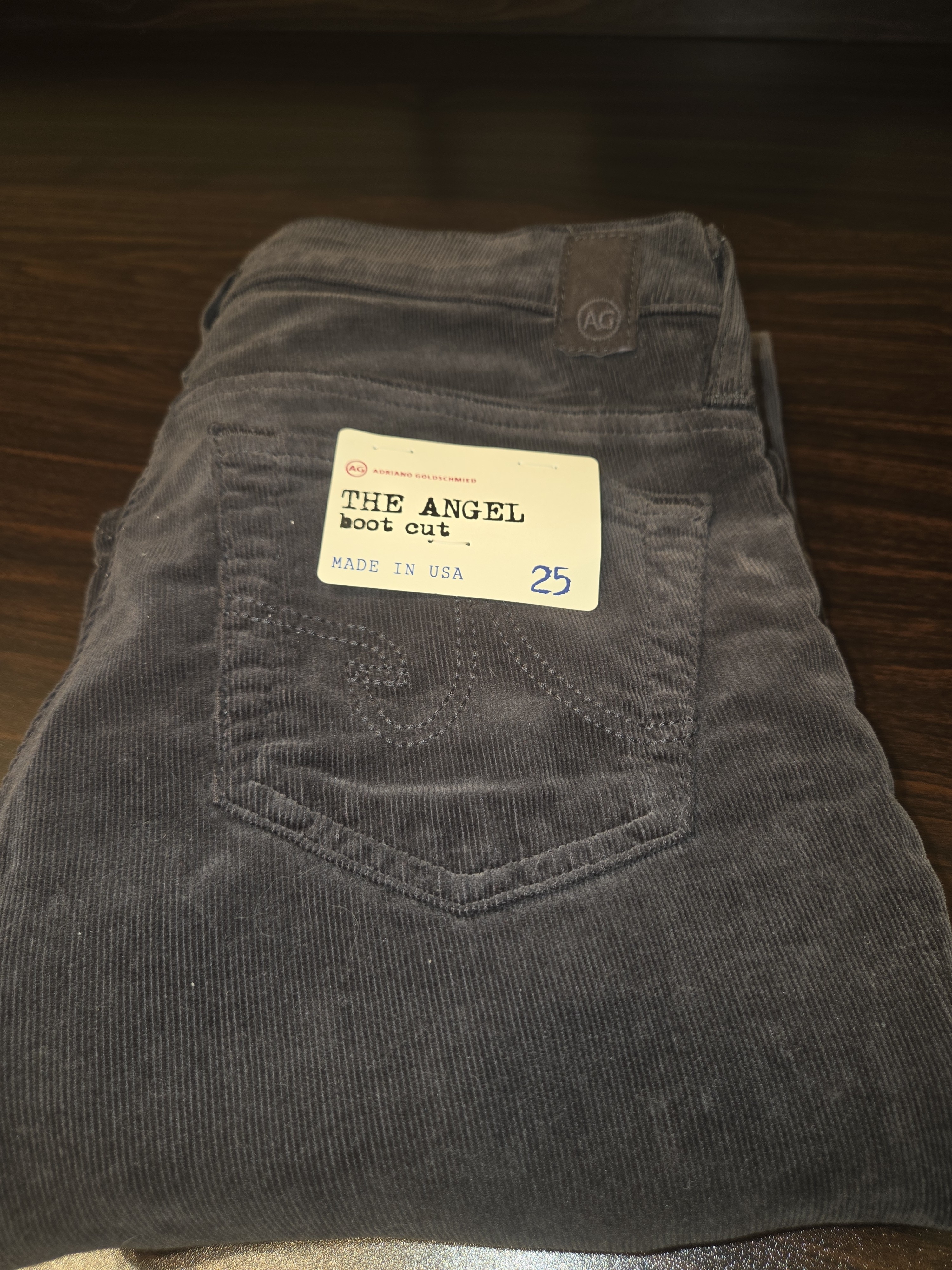 Ag Adriano Goldschmied Dark Charcoal Corduroy Jeans